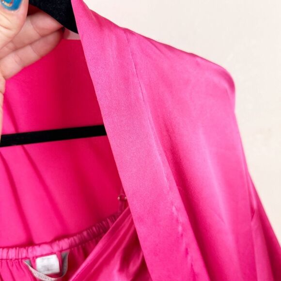 Victorias Secret Pink Robe Nightgown Slip Sexy Set Pink Large - Picture 8 of 11